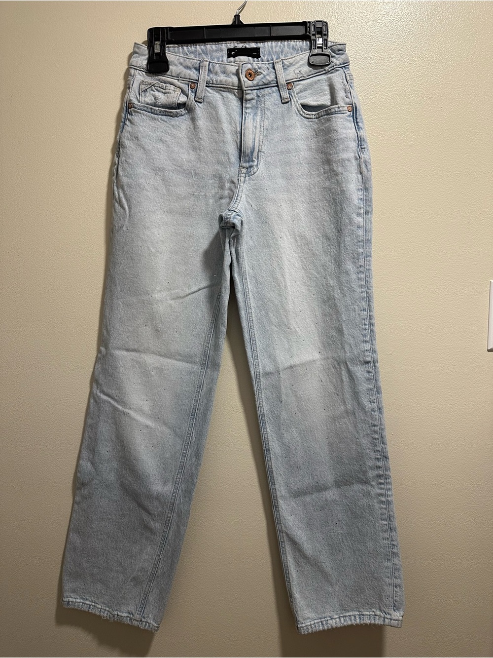 Women’s Edgely High Rise Relaxed Straight - Light Wash Jeans with Sparkle!